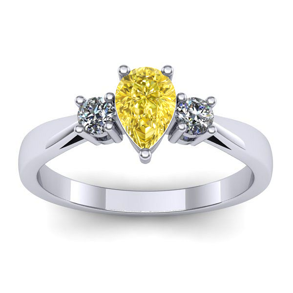 Inel cu safir galben lacrima