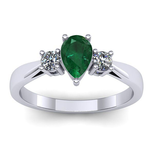 Inel cu smarald lacrima