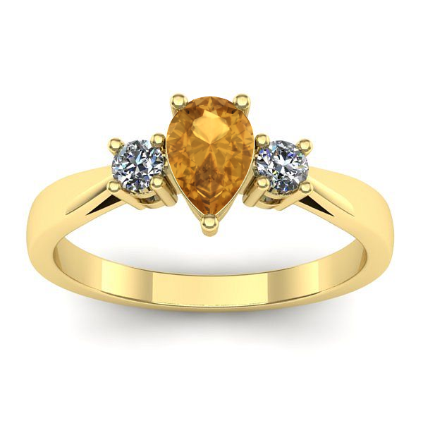 Inel de logodna cu citrin lacrima