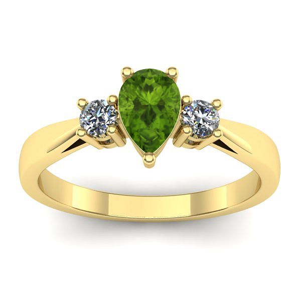 Inel de logodna cu peridot lacrima