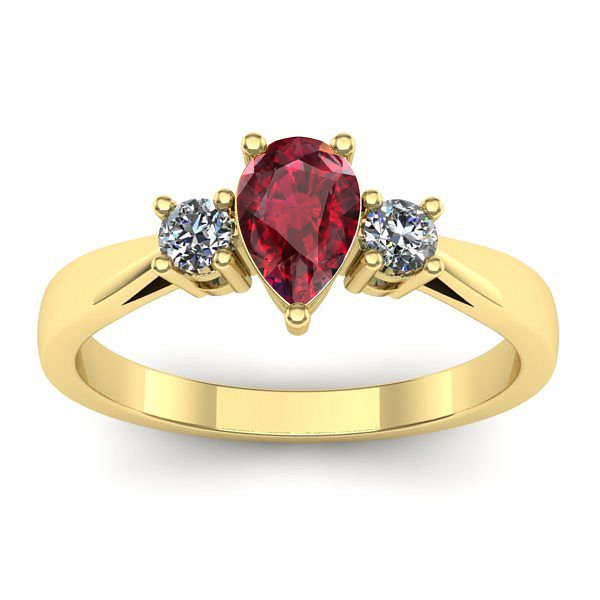 Inel cu rubin lacrima