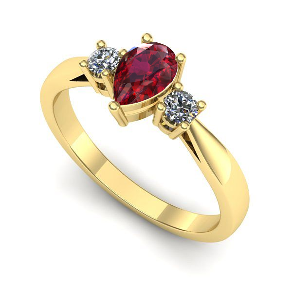 Inel de logodna din aur galben cu rubin
