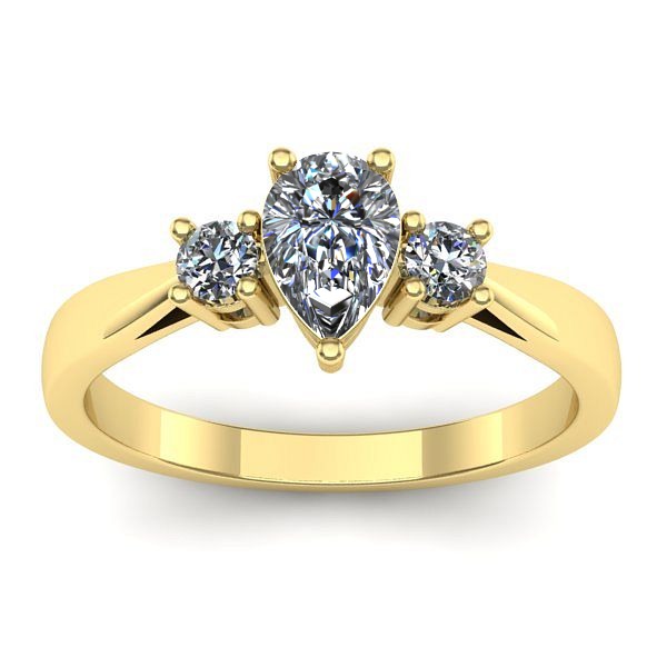 Inel cu safir alb lacrima