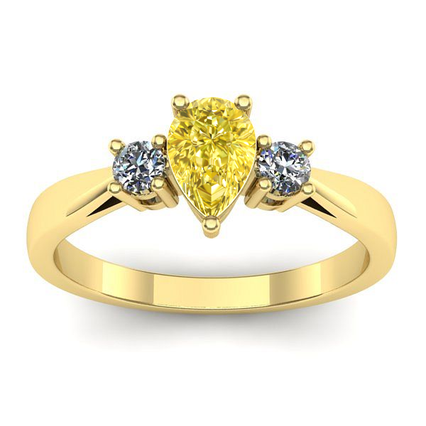 Inel logodna cu safir galben lacrima