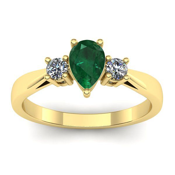 Inel de logodna cu smarald lacrima