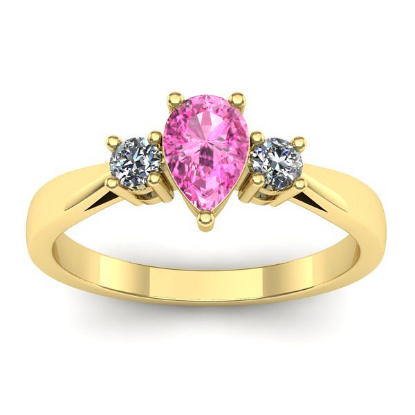 Inel cu safir roz lacrima