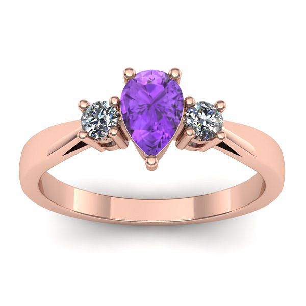 Inel de logodna cu ametist lacrima