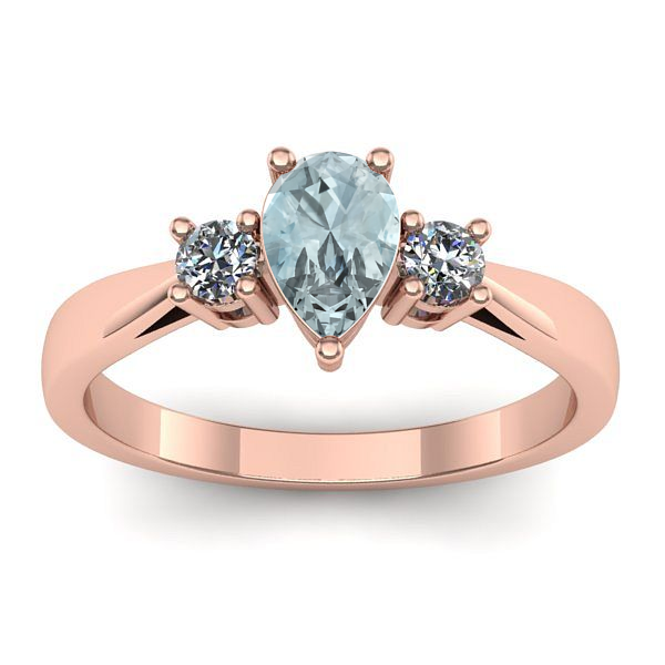 Inel cu aquamarin lacrima