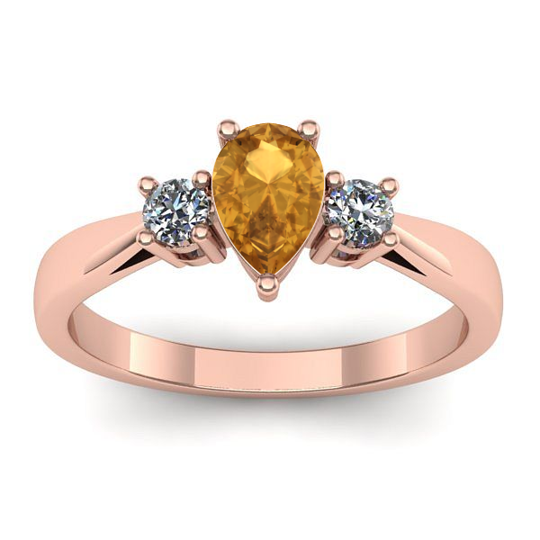 Inel cu citrin lacrima