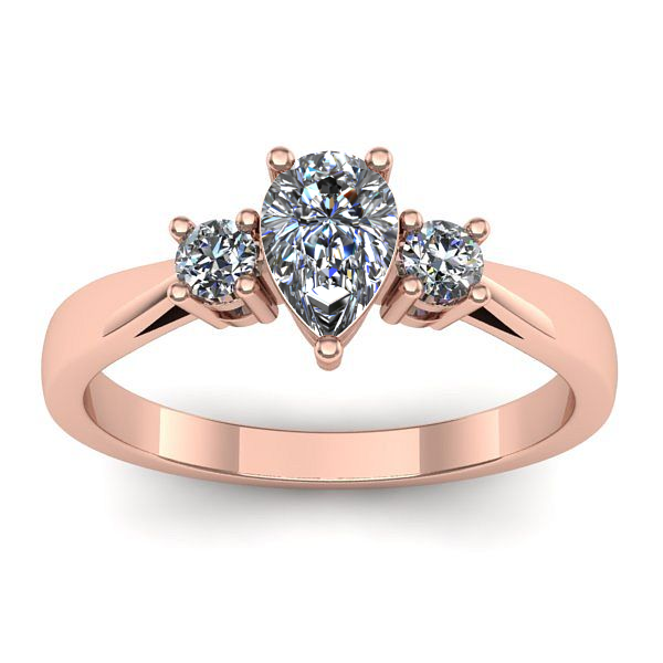 Inel logodna cu safir alb lacrima