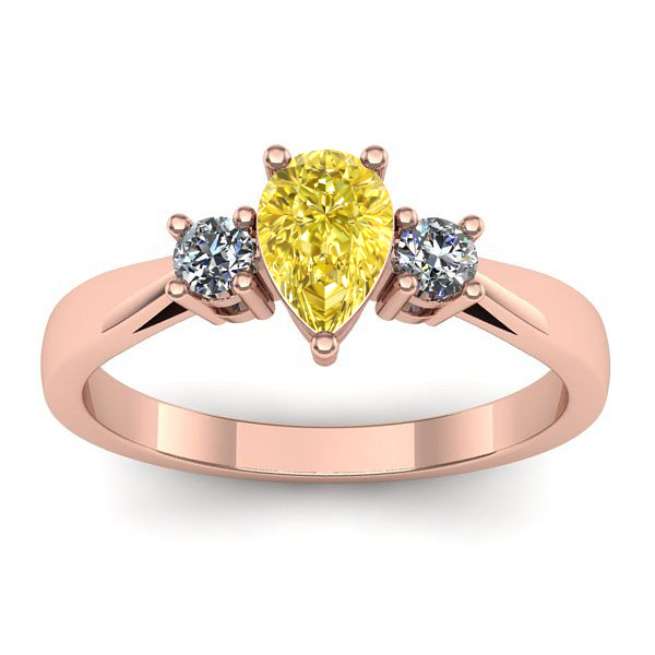 Inel cu safir galben lacrima