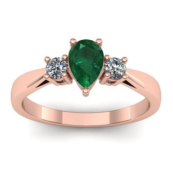 Inel cu smarald lacrima