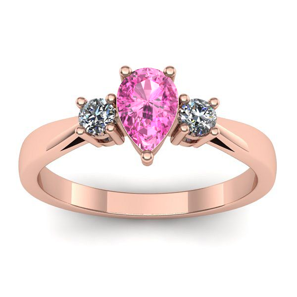 Inel de logodna cu safir roz lacrima