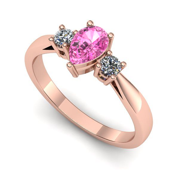 Inel din aur roz cu safir roz