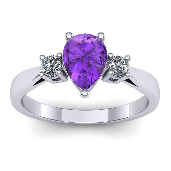 Inel de logodna cu ametist lacrima