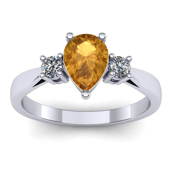 Inel logodna cu citrin lacrima