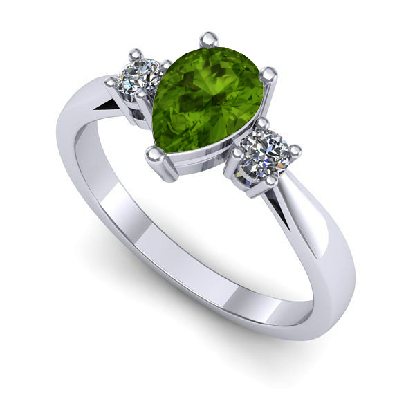 Inel din aur alb cu peridot