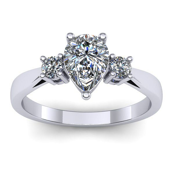 Inel logodna cu diamant de laborator lacrima