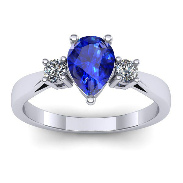 Inel logodna cu safir lacrima