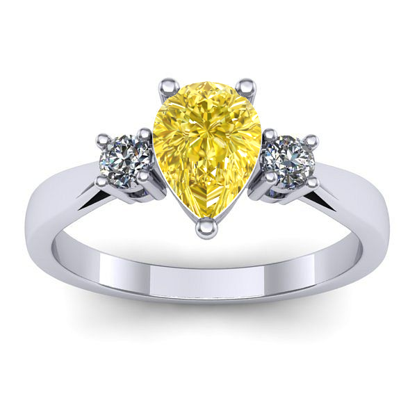 Inel cu safir galben lacrima