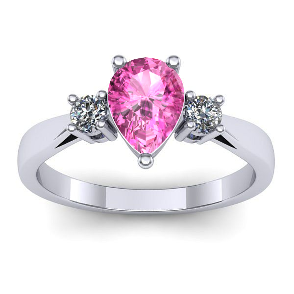 Inel de logodna cu safir roz lacrima