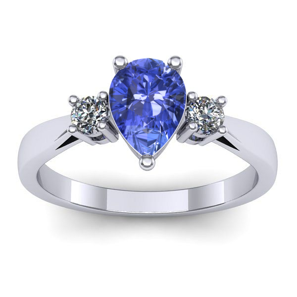 Inel logodna cu tanzanit lacrima