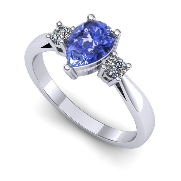 Inel din aur alb cu tanzanit