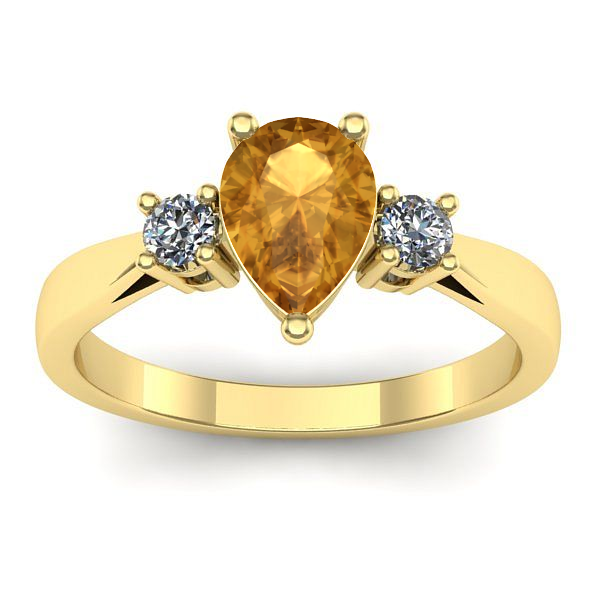 Inel logodna cu citrin lacrima