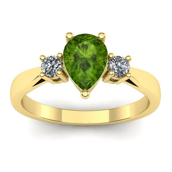 Inel logodna cu peridot lacrima