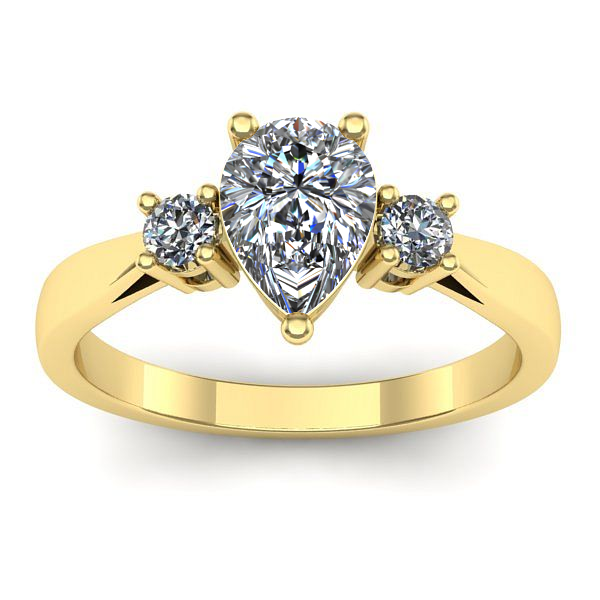 Inel logodna cu diamant de laborator lacrima