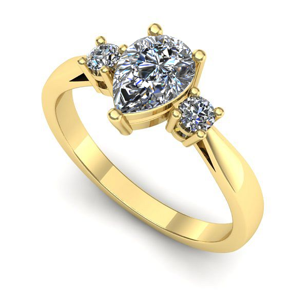 Inel din aur galben cu safir alb