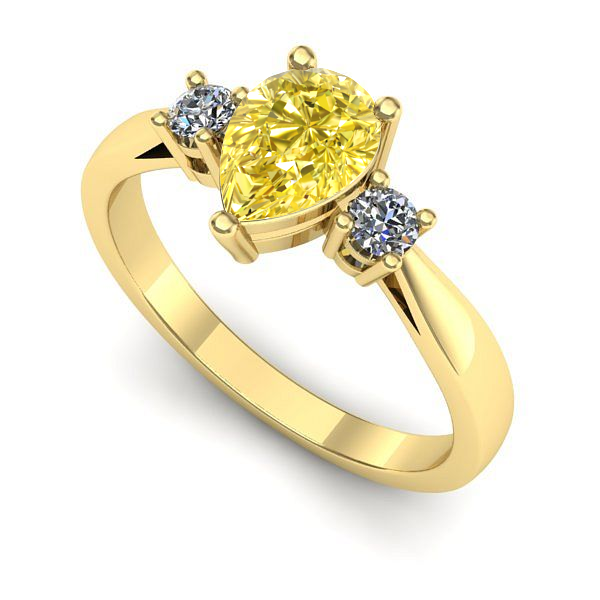 Inel de logodna din aur galben cu safir galben