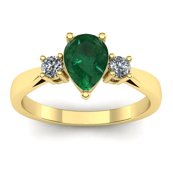 Inel cu smarald lacrima