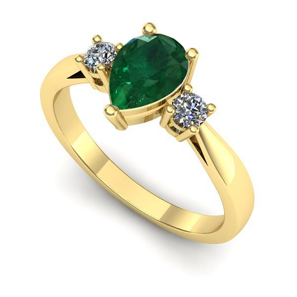 Inel din aur galben cu smarald