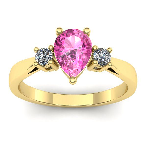 Inel de logodna cu safir roz lacrima