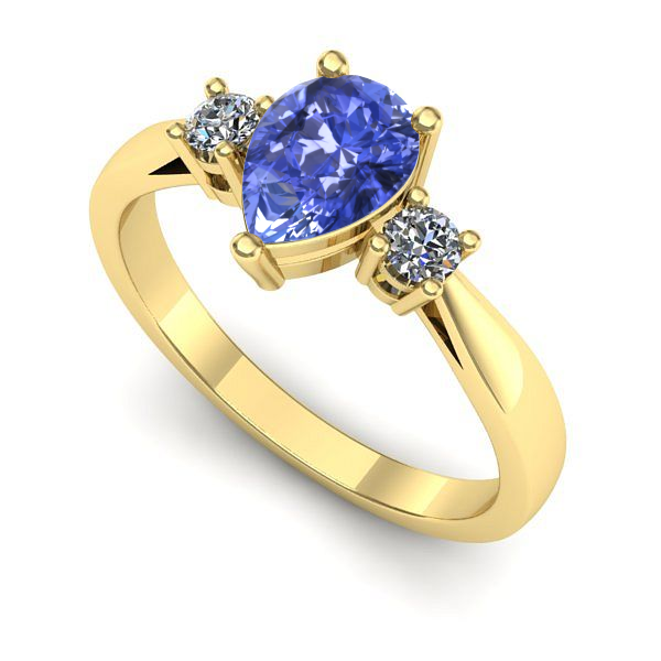 Inel din aur galben cu tanzanit