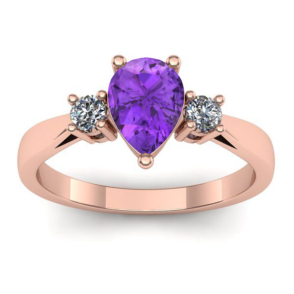Inel logodna cu ametist lacrima