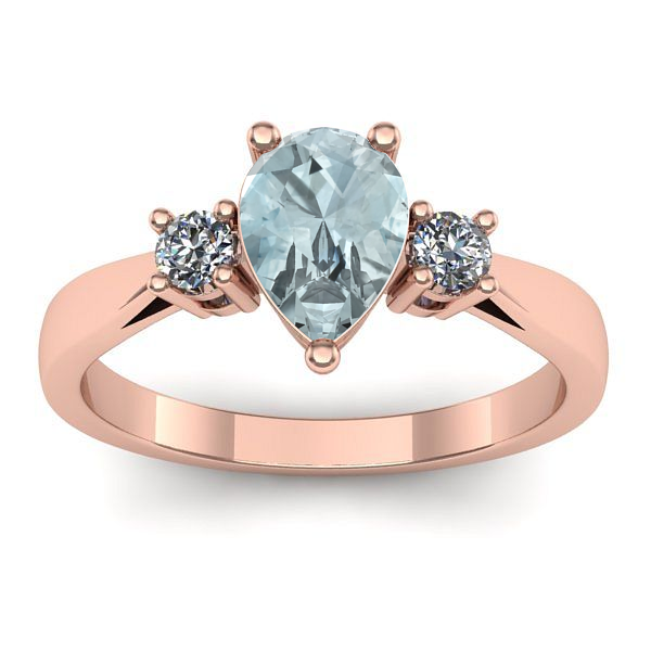 Inel cu aquamarin lacrima