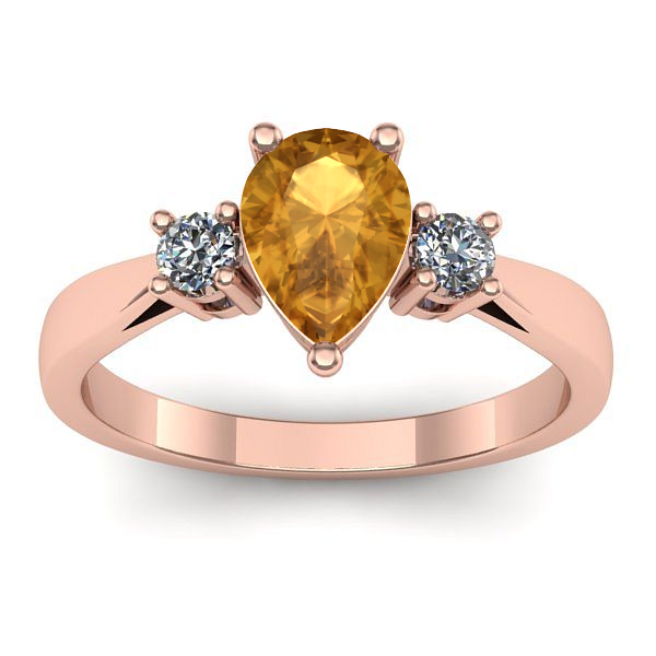 Inel logodna cu citrin lacrima