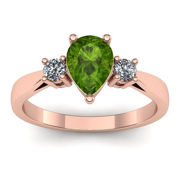 Inel logodna cu peridot lacrima