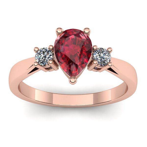 Inel de logodna cu rubin lacrima