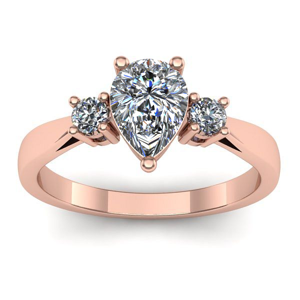 Inel logodna cu safir alb lacrima