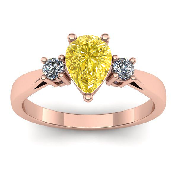 Inel logodna cu safir galben lacrima