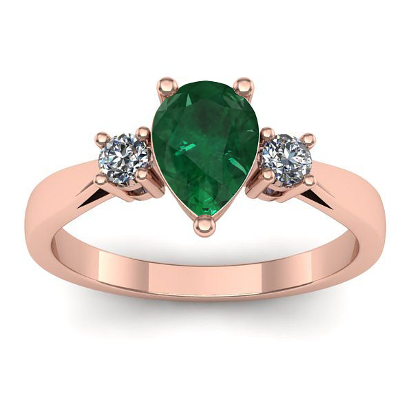 Inel cu smarald lacrima