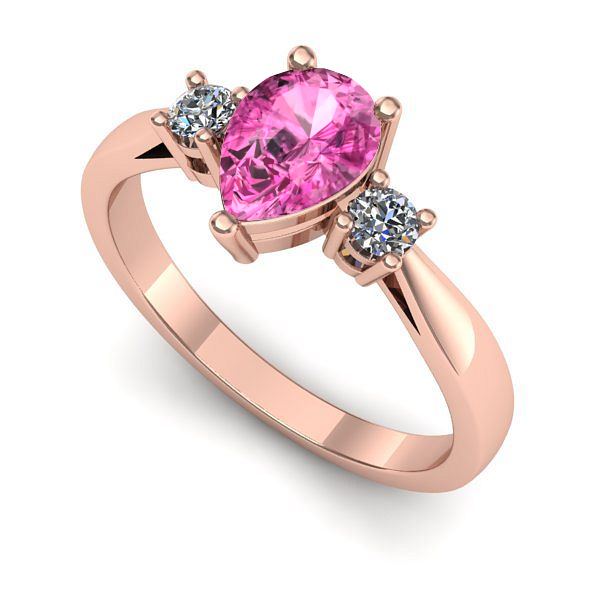 Inel din aur roz cu safir roz