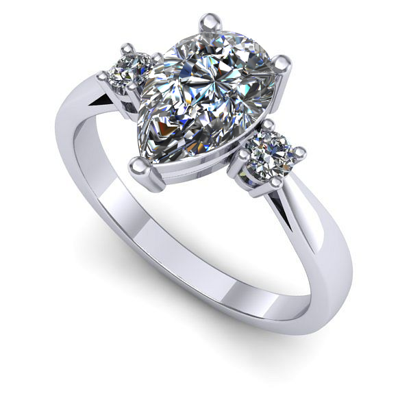 Inel logodna din aur alb cu diamant de laborator