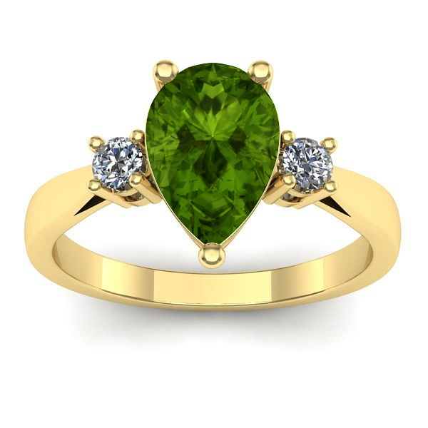 Inel de logodna cu peridot lacrima