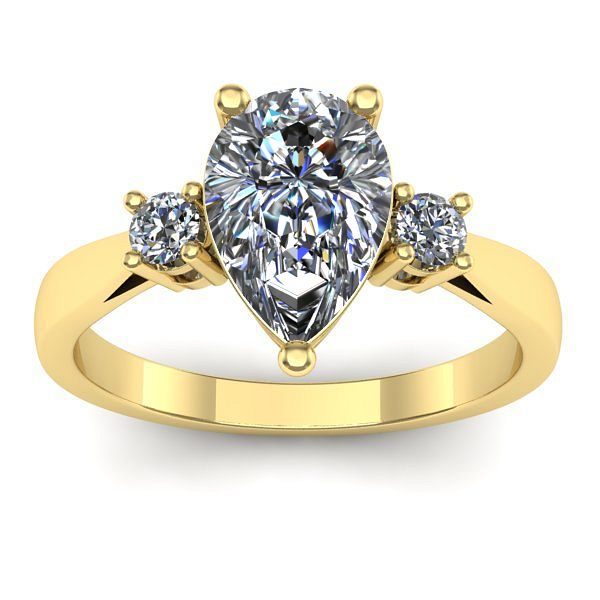 Inel logodna cu diamant de laborator lacrima