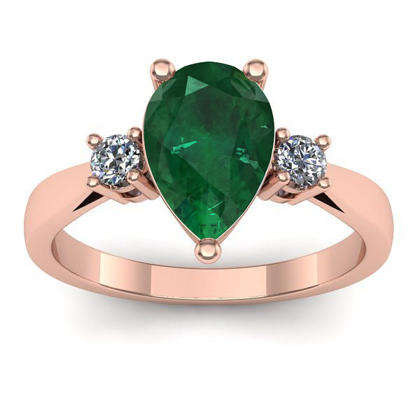 Inel cu smarald lacrima