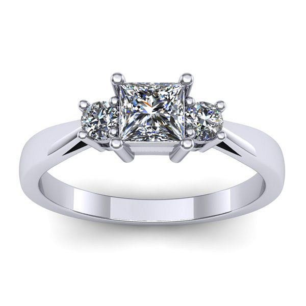 Inel cu diamant patrat